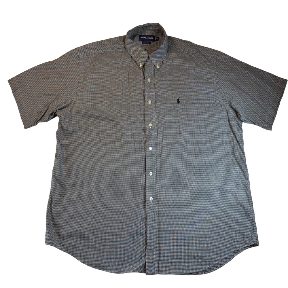 Ralph Lauren Golf Blake Short Sleeve Button Down Shirt Men's Size XL Houndstooth